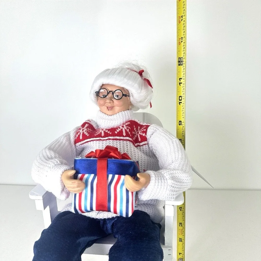 Christmas Nautical Mrs Claus Figurine Adirondack Chair Coastal Tabletop 12